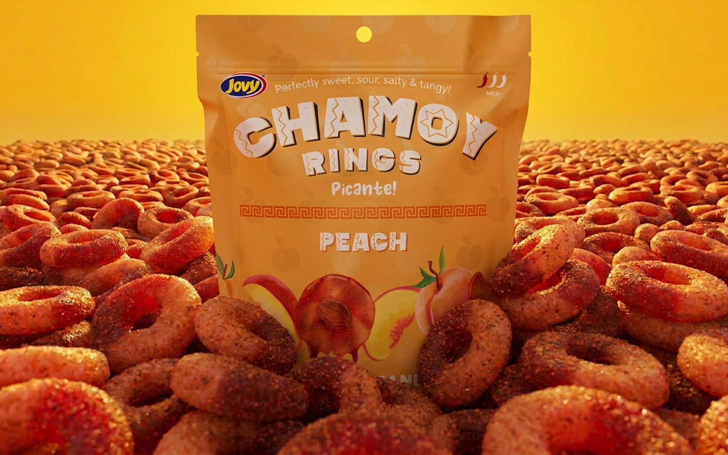 Jovy Candy peach chamoy rings pouch packaging